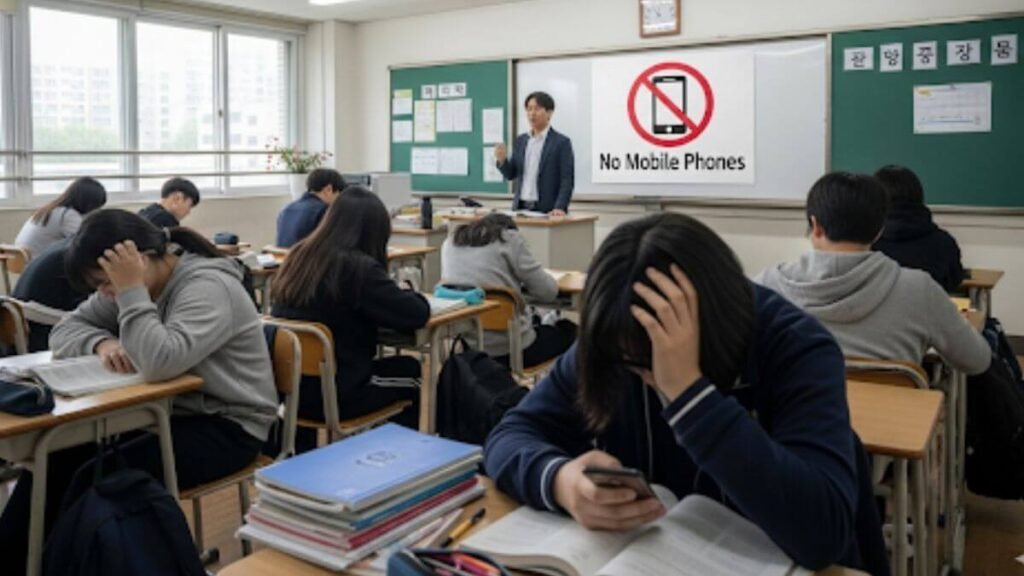 दक्षिण कोरिया में बड़ा फैसला: मार्च 2026 से कक्षाओं में मोबाइल फोन पर पूरी तरह रोक