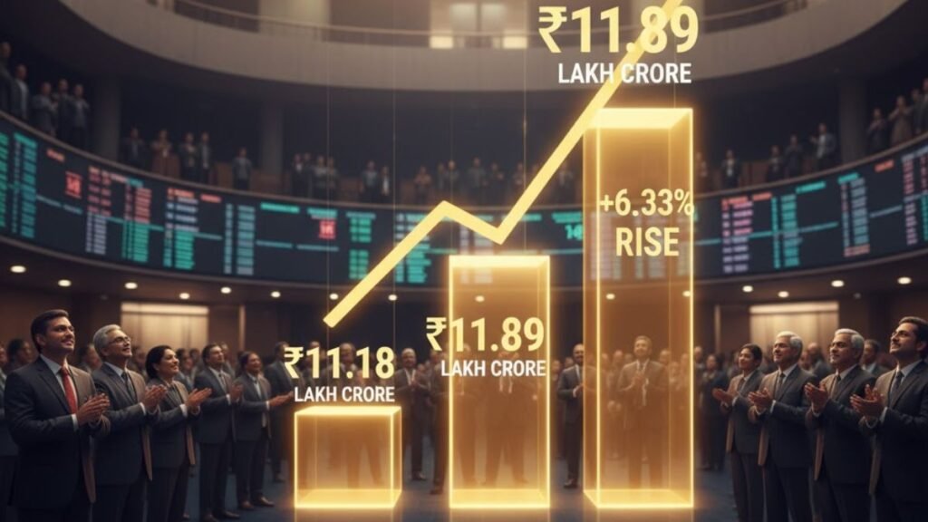 भारत का शुद्ध प्रत्यक्ष कर संग्रह 6.33% की वृद्धि के साथ अब ₹11.89 लाख करोड़ पर पहुँच गया।